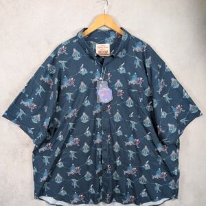 RSVLTS Navy Christmas Vacation Novelty Button-Up